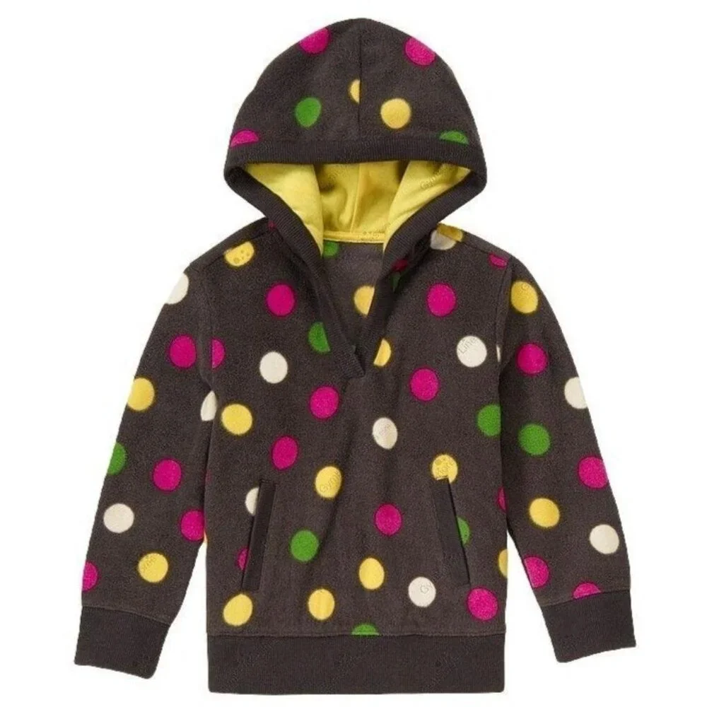 Gymboree Kids Girl's Microfleece Polka Dot Pullover Hoodie Size XS (3-4)